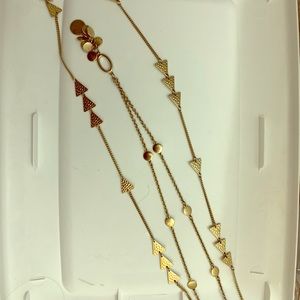 Long gold necklaces